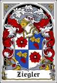 German Wappen Coat of Arms Bookplate for Ziegler