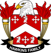 Coat of arms used by the Hawkins family in the United States of America
