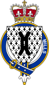 British Garter Coat of Arms for Mills (England)