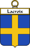 French Coat of Arms Badge for Lacroix