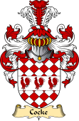 English Coat of Arms (v.23) for the family Cock or Cocke