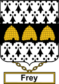 English Coat of Arms Shield Badge for Frey or Fraye