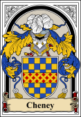 English Coat of Arms Bookplate for Cheney