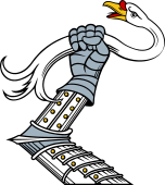 Arm in Armour Gauntleted Hold Swan Hd Erased