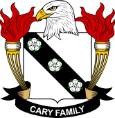 Coat of arms used by the Cary family in the United States of America