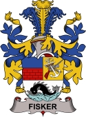 Coat of arms used by the Danish family Fisker