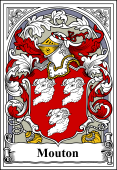 French Coat of Arms Bookplate for Mouton