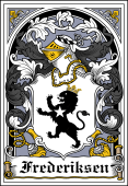 Danish Coat of Arms Bookplate for Frederiksen