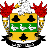 Coat of arms used by the Ladd family in the United States of America