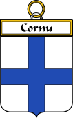 French Coat of Arms Badge for Cornu