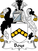 English Coat of Arms for the family Boys