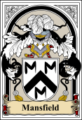 English Coat of Arms Bookplate for Mansfield