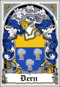 German Wappen Coat of Arms Bookplate for Dern