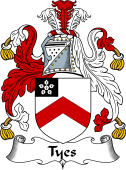 English Coat of Arms for the family Tyas or Tyes