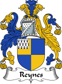 English Coat of Arms for the family Reynes