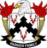 Coat of arms used by the Parker family in the United States of America