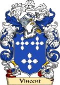 English or Welsh Family Coat of Arms (v.23) for Vincent