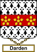 English Coat of Arms Shield Badge for Darden or Ardern