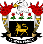 Coat of arms used by the Flower family in the United States of America