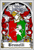Italian Coat of Arms Bookplate for Brunelli