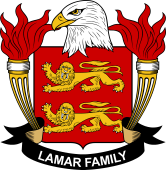 Coat of arms used by the Lamar family in the United States of America