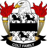 Coat of arms used by the Colt family in the United States of America