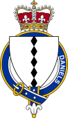 British Garter Coat of Arms for Daniels (England and Scotland)