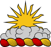 Family Crest from England for: Abram Crest - Sun Rising from a Cloud
