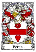 French Coat of Arms Bookplate for Peron
