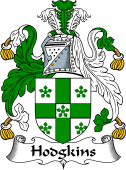 English Coat of Arms for the family Hodgkins or Hodgkinson