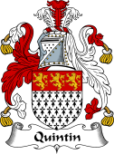 English Coat of Arms for the family Quintin or Quinton