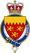 British Garter Coat of Arms for Fisher (England)