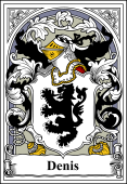 French Coat of Arms Bookplate for Denis