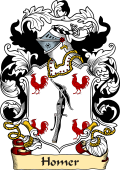 English or Welsh Family Coat of Arms (v.23) for Homer (Ref Burke's)