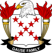 Coat of arms used by the Gause family in the United States of America