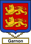 English Coat of Arms Shield Badge for Garnon or Gernon