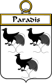French Coat of Arms Badge for Paradis
