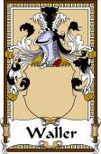 German Coat of Arms Wappen Bookplate  for Waller
