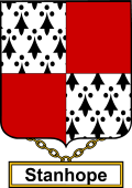 English Coat of Arms Shield Badge for Stanhope