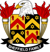 Coat of arms used by the Sheffield family in the United States of America