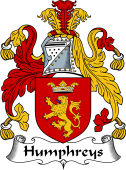 English Coat of Arms for the family Humfreys or Humphreys