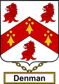 English Coat of Arms Shield Badge for Denman