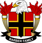Coat of arms used by the Barber family in the United States of America