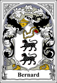 French Coat of Arms Bookplate for Bernard