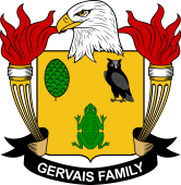 Coat of arms used by the Gervais family in the United States of America