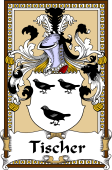 German Coat of Arms Wappen Bookplate  for Tischer