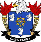 Coat of arms used by the Chew family in the United States of America