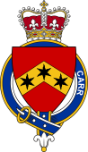 British Garter Coat of Arms for Carr (England)