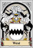 English Coat of Arms Bookplate for West
