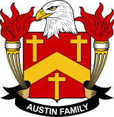 Coat of arms used by the Austin family in the United States of America